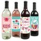 Big Dot of Happiness Colorful Floral Happy Mother's Day - We Love Mom Party Decorations for Women - Wine Bottle Label Stickers - Set of 4